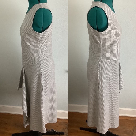 Calvin Klein NWT Grey/White Dress M/M Asymmetrical - Picture 2 of 8